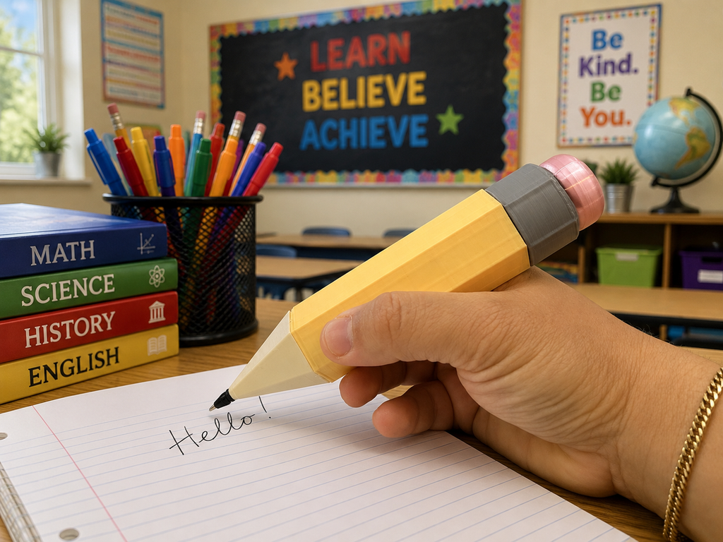 Maze Pencil Pen | Oversized Pencil Pen with Built-In Maze | Fidget Desk Toy | Teacher Gift | Student Reward | Classroom Prize | 3D Printed