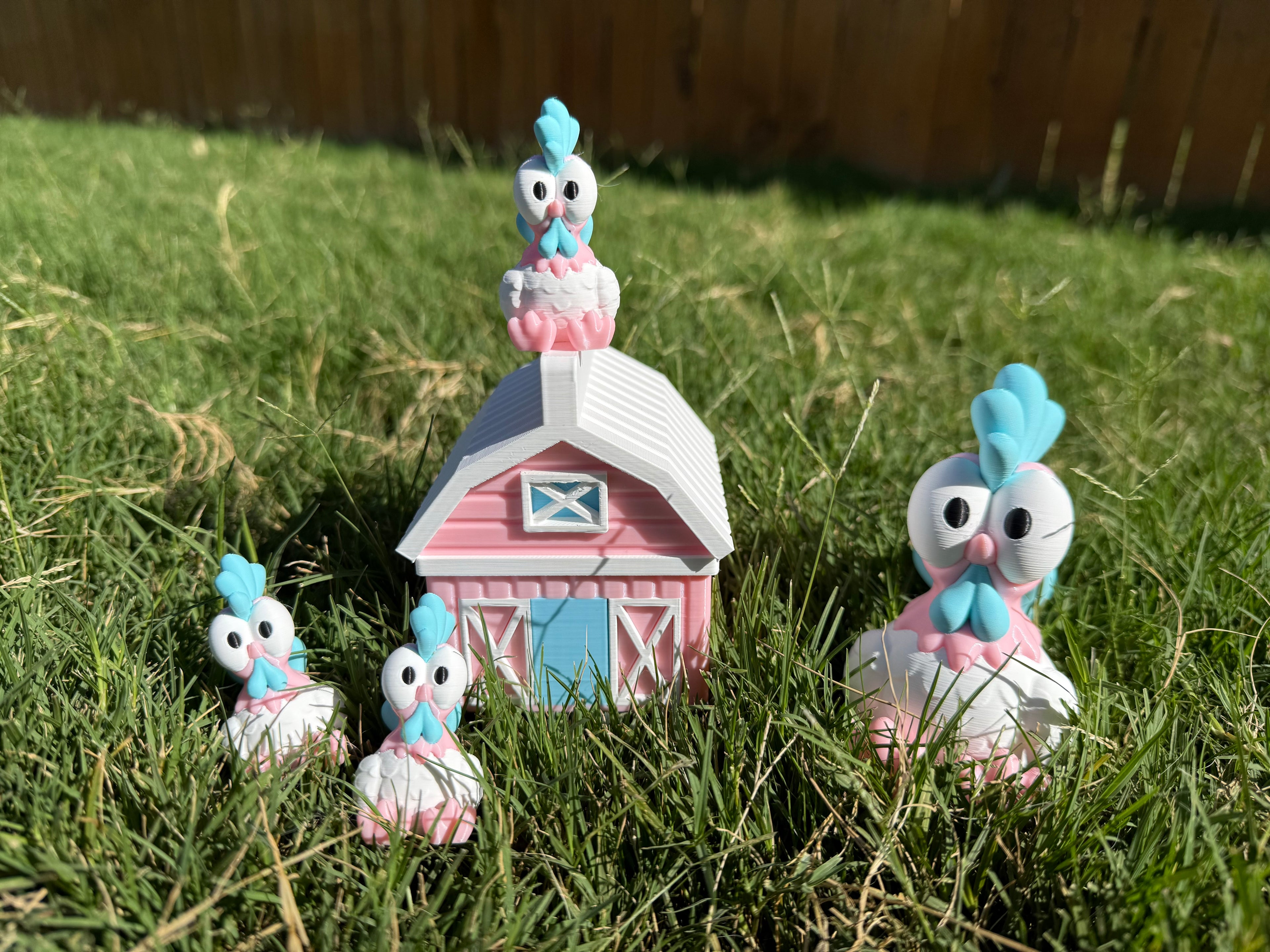 Chicken in a Barn Keychain Set - Collectible