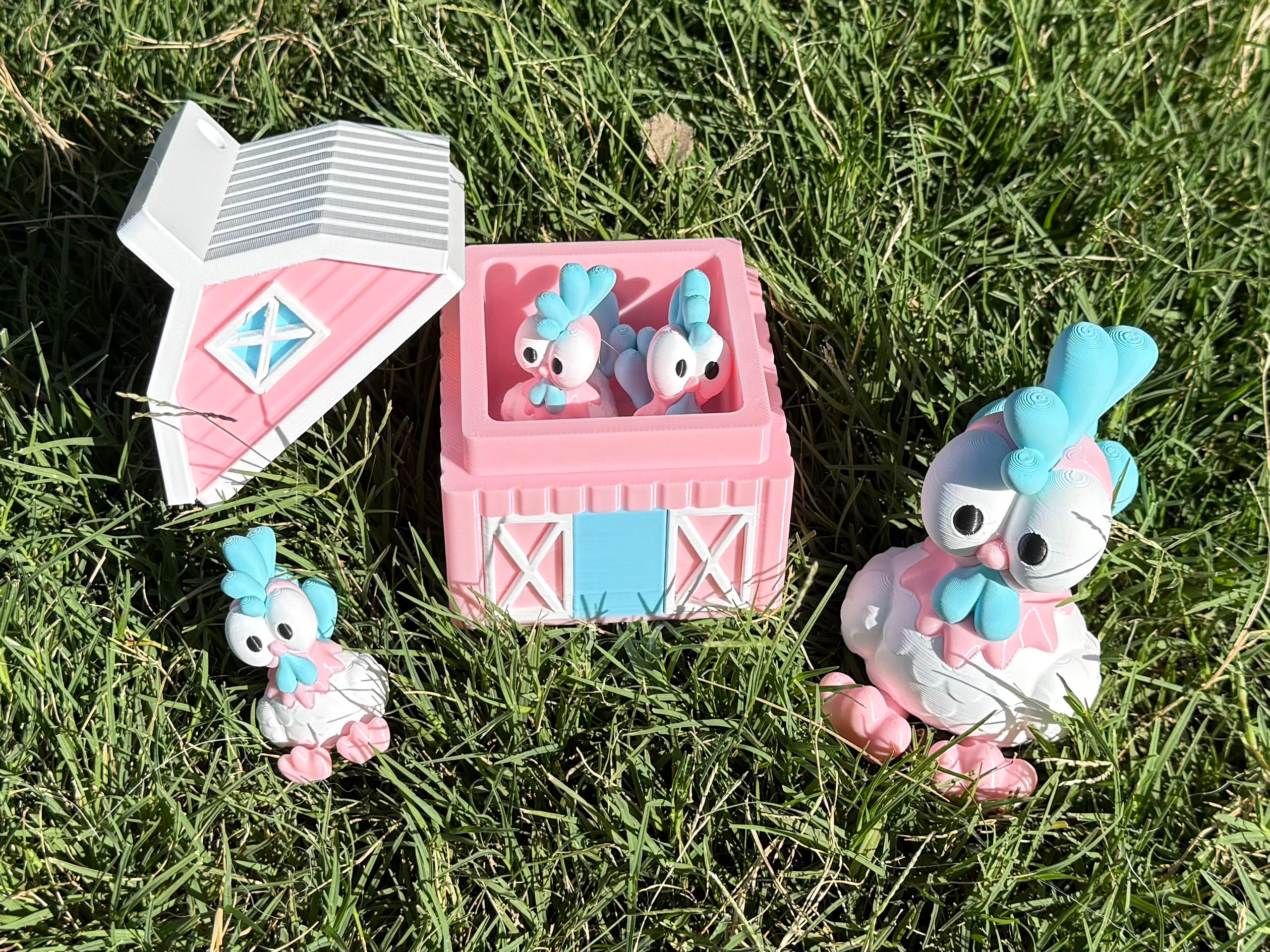 Chicken in a Barn Keychain Set - Collectible
