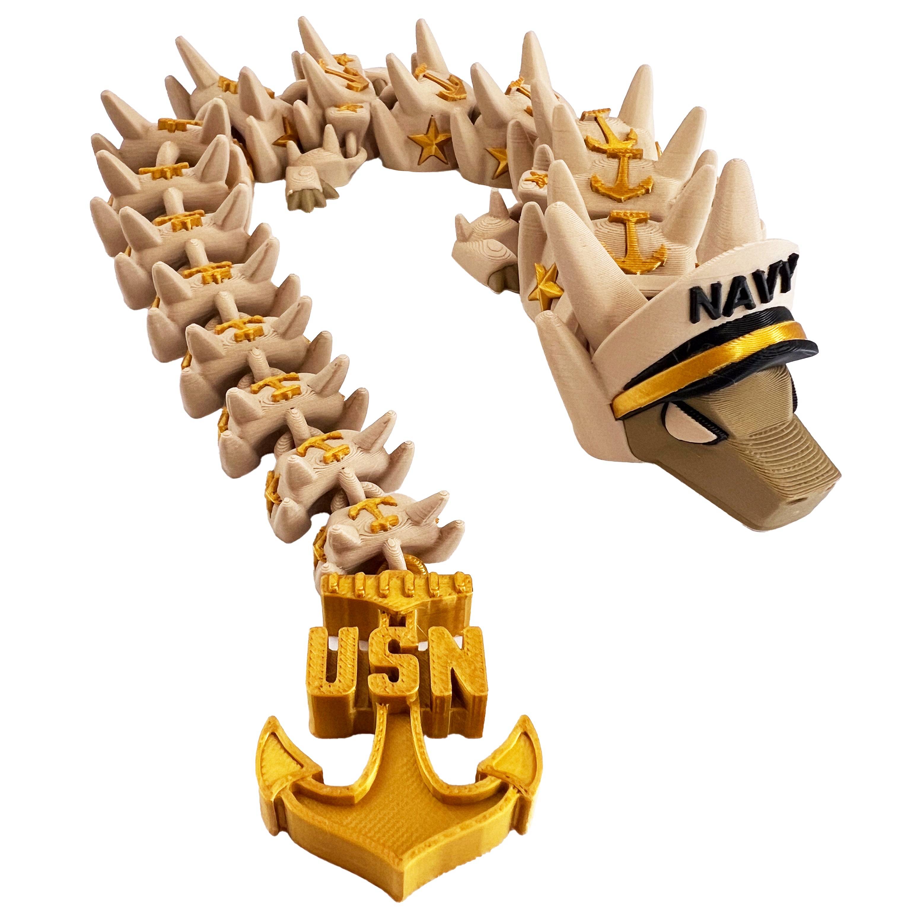 U.S. Navy Dragon – Articulated 3D Printed Fidget Dragon