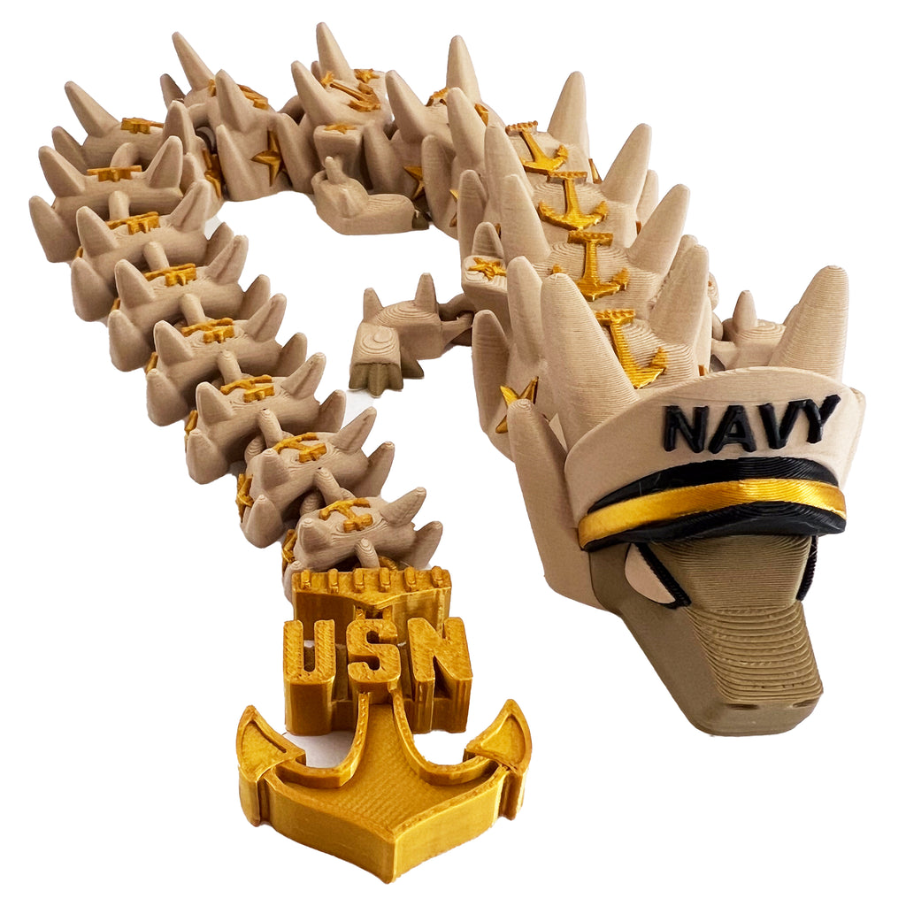 U.S. Navy Dragon – Articulated 3D Printed Fidget Dragon