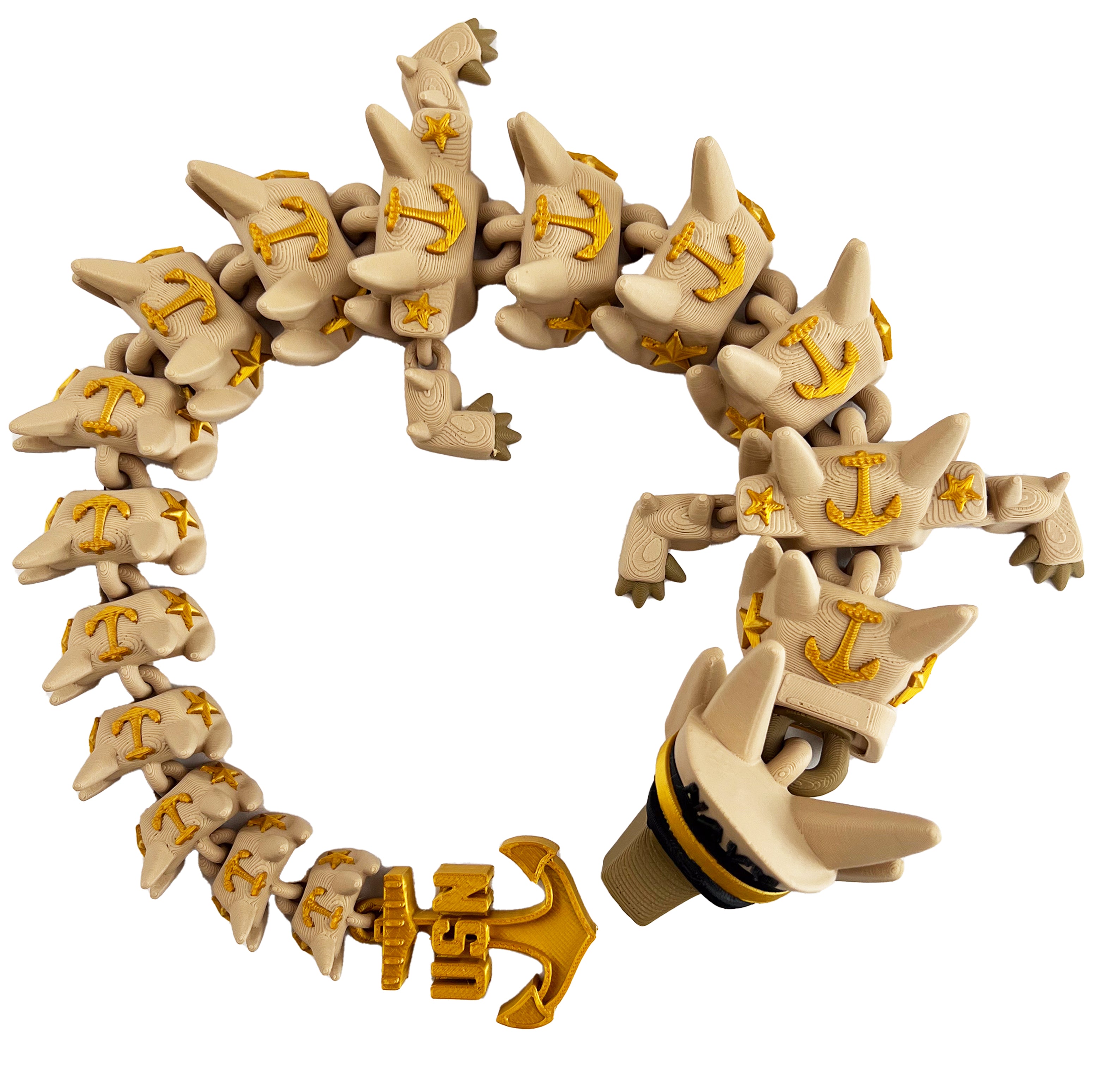 U.S. Navy Dragon – Articulated 3D Printed Fidget Dragon