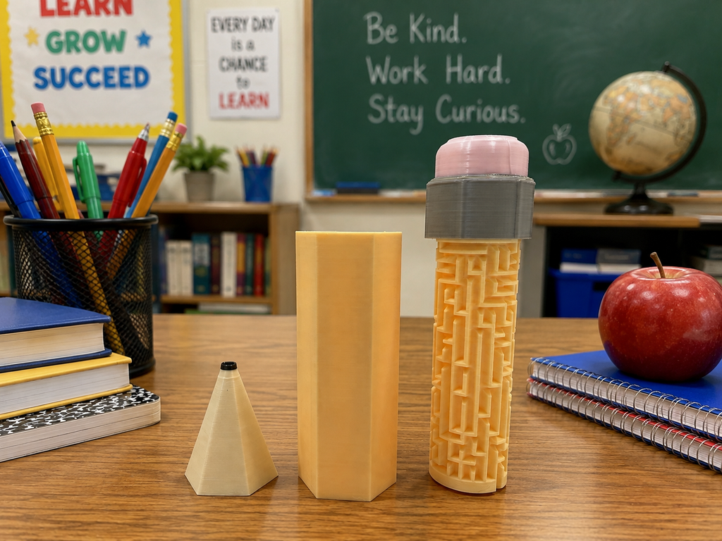 Maze Pencil Pen | Oversized Pencil Pen with Built-In Maze | Fidget Desk Toy | Teacher Gift | Student Reward | Classroom Prize | 3D Printed