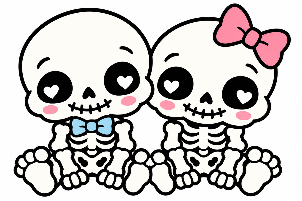 Digital product - Chibi Skelly Couple Trinket Tray