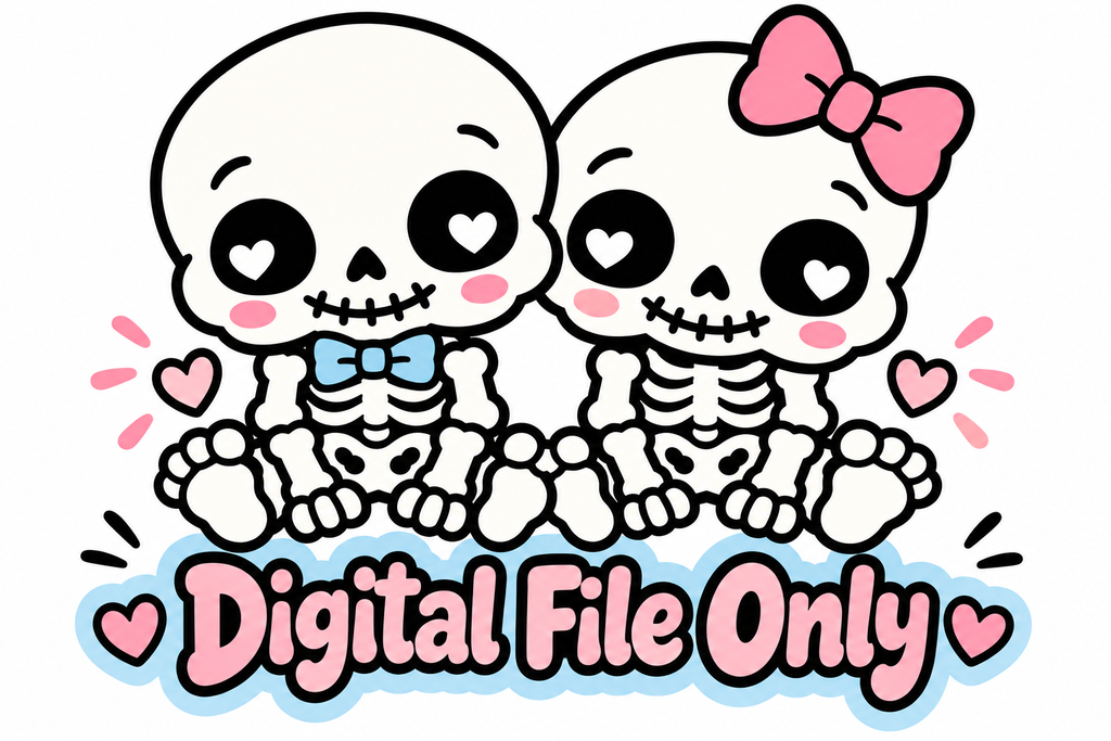 Digital product - Chibi Skelly Couple Trinket Tray