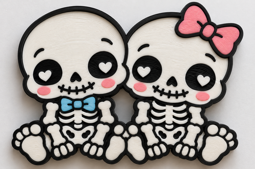 Digital product - Chibi Skelly Couple Trinket Tray