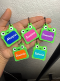 Personalized Frog Name Tag Keychain – Custom 3D Printed Gift | Backpack Tag | Lunch Box Tag | Kids Name Keychain