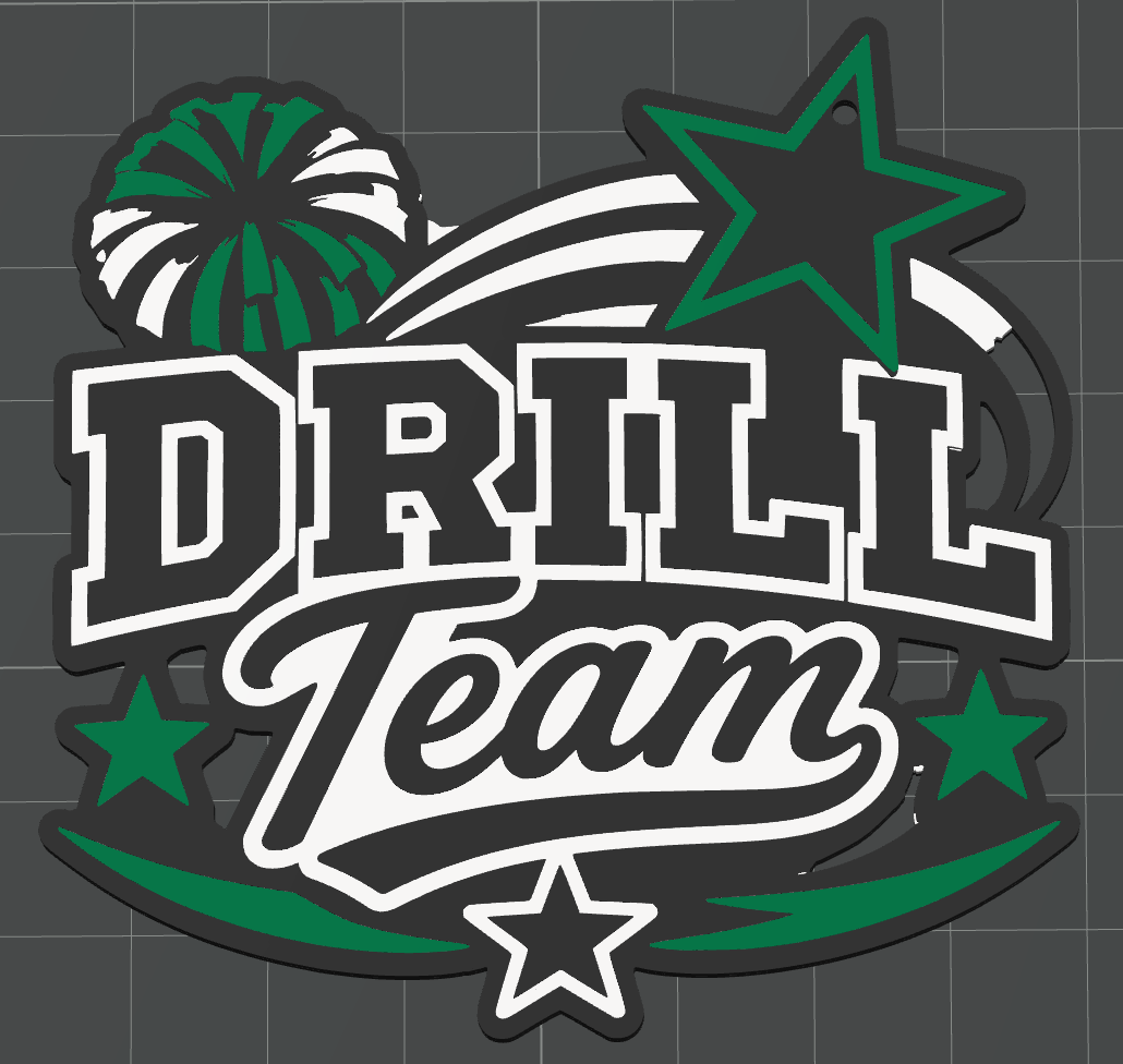 Digital product - Drill Team Ponytail Holder Keychain